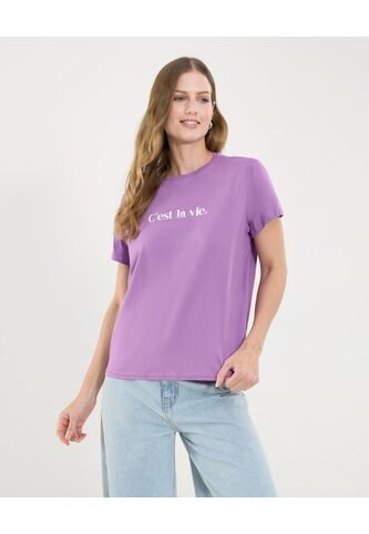 Camiseta Para Mujer Manga Corta Color Purpura Marca Ostu #40092160 Ostu