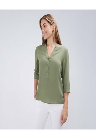 Blusa Para Mujer Manga 3/4 Color Verde  Marca Ostu #40121030 Ostu