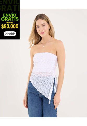 Blusa Para Mujer Manga Sisa Color Blanco Marca Ostu #40121194 Ostu