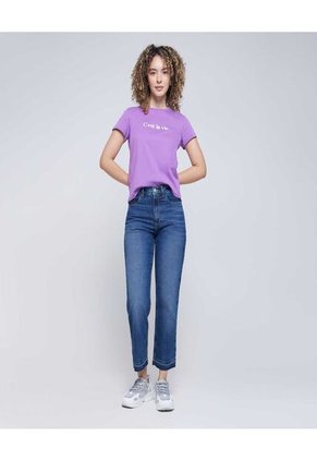 Camiseta Para Mujer Manga Corta Color Purpura Marca Ostu #40092160