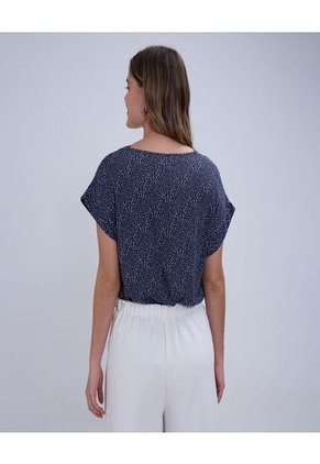 Blusa Para Mujer Manga Corta Color Azul Marca Ostu #40120959