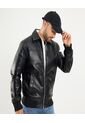 Chaqueta Para Hombre Pu Color Negro Marca Ostu #60080165 de Ostu