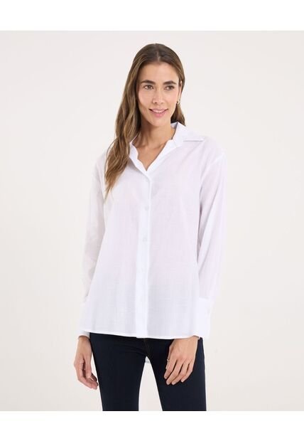 Camisa Para Mujer Manga Larga Color Blanco Marca Ostu #40010328