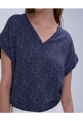 Blusa Para Mujer Manga Corta Color Azul Marca Ostu #40120959