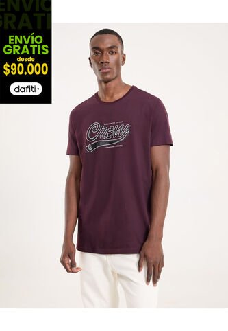 Camiseta Para Hombre Manga Corta Cuello Redondo Color Morado Marca Ostu #60091710 Ostu