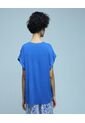 Blusa Para Mujer Manga Corta Color Azul  Marca Ostu #40120957 de Ostu
