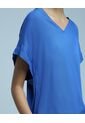 Blusa Para Mujer Manga Corta Color Azul  Marca Ostu #40120957 de Ostu