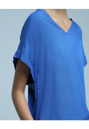 Blusa Para Mujer Manga Corta Color Azul Marca Ostu #40120957