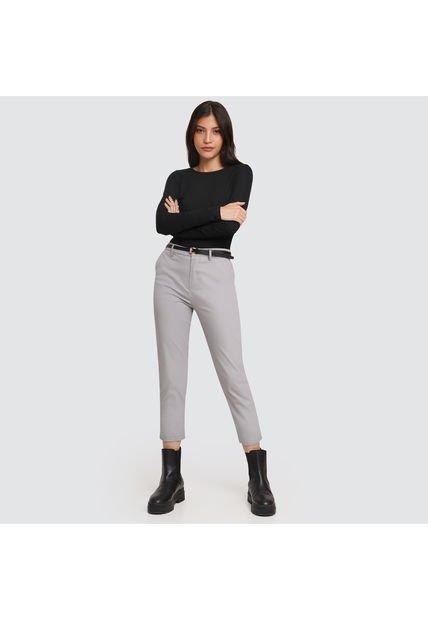 Pantalon Para Mujer Chino Color Gris  Marca Ostu #40070345