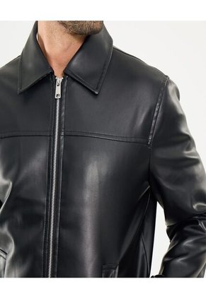 Chaqueta Para Hombre Pu Color Negro Marca Ostu #60080165