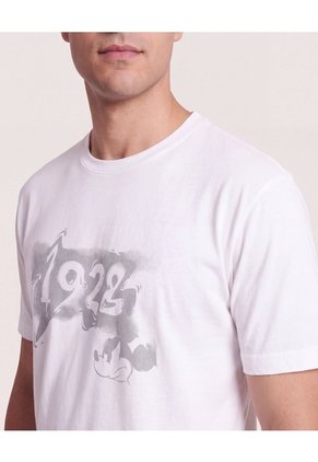 Camiseta Mickey 1928 Para Hombre Crema Ostu