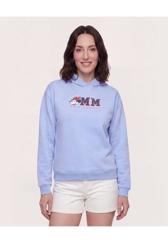 Hoodie Minnie Be A Legend  Para Mujer Celeste Ostu Ostu