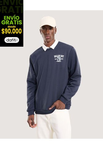 Buzo Para Hombre Cuello Redondo Color Azul Marca Ostu #60060559 Ostu