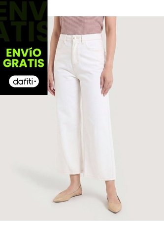 Jean Culotte Clean Mood  Para Mujer Crudo Ostu Ostu