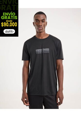 Camiseta Para Hombre Manga Corta Cuello Redondo Color Negro Marca Ostu #60091722 Ostu