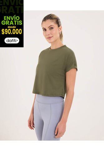 Camiseta Para Mujer Manga Sisa Cuello Redondo Color Verde Marca Ostu #40092549 Ostu