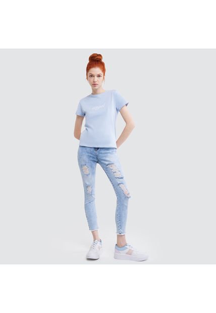 Jean Para Mujer Skinny Color Azul  Marca Ostu #40160217