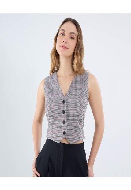 Chaleco Para Mujer Plano Color Café Marca Ostu #40250021