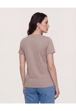 Camiseta  Para Mujer Manga Corta Cuello Redondo Color Beige Marca Ostu #40092832
