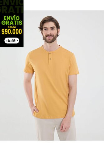 Camiseta Para Hombre Manga Corta Color Mostaza Marca Ostu #60091640 Ostu