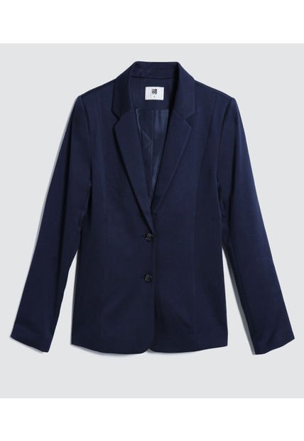 Blazer Para Mujer Ostu Color Azul Material Poliéster 70% Rayón 25% Elastano 5%