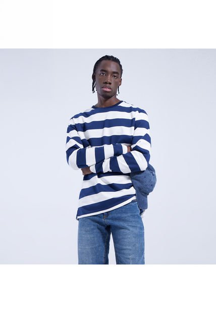 Camiseta Para Hombre Manga Larga Color Azul Medio Marca Ostu #60090940