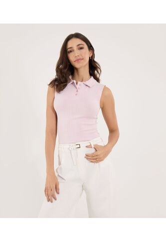 Polo Para Mujer Manga Sisa Color Rosa Marca Ostu #40110185 Ostu