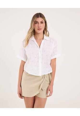 Blusa Para Mujer Manga Corta Color Crudo Marca Ostu #40121175 Ostu