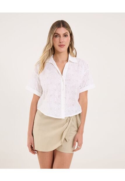 Blusa Para Mujer Manga Corta Color Crudo Marca Ostu #40121175