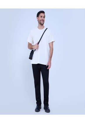 Camiseta Para Hombre Manga Corta Color Crema Marca Ostu #60091521