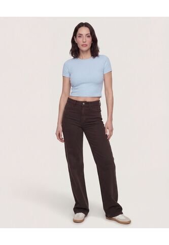 Camiseta  Para Mujer Crop Top Manga Corta Color Celeste Marca Ostu #40098218 Ostu