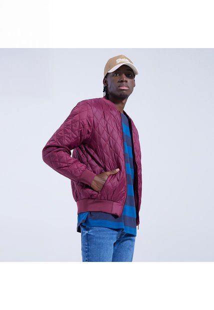 Chaqueta Para Hombre Bomber Color Uva Marca Ostu #60080106