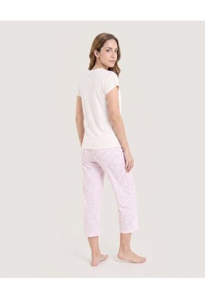 Pijama Capri Floral Relax  Para Mujer Marfil Ostu