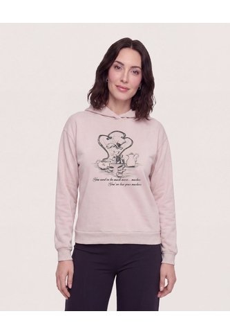Hoodie Sombrerero Tea Time  Para Mujer Beige Ostu Ostu