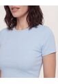 Camiseta  Para Mujer Crop Top Manga Corta Color Celeste Marca Ostu #40098218 de Ostu