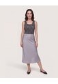 Top Basico Hombro Ancho Estampado  Para Mujer Negro Ostu de Ostu