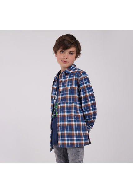 Camisa Para Niño Manga Larga Color Terracota Marca Ostu #80010027