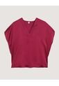 Blusa  Para Mujer Manga Corta Color Vino Marca Ostu #40121277 de Ostu