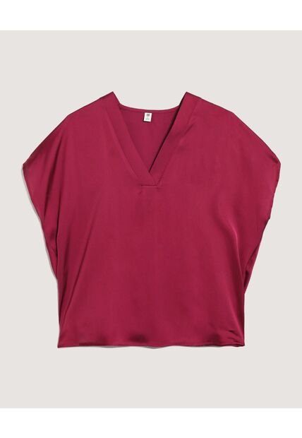 Blusa  Para Mujer Manga Corta Color Vino Marca Ostu #40121277