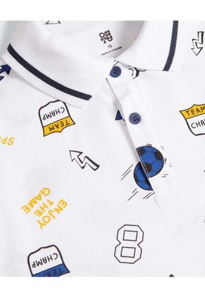 Polo Para Niño Manga Corta Color Blanco Marca Ostu #80110101