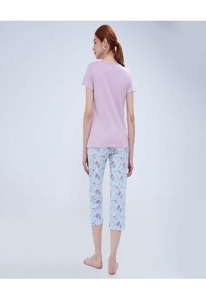 Pijama Para Mujer M/C Capri Color Lila  Marca Ostu #40040403