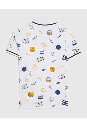 Polo Para Niño Manga Corta Color Blanco Marca Ostu #80110101