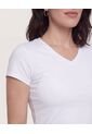Camiseta  Para Mujer Manga Corta Cuello V Color Blanco Marca Ostu #40092804 de Ostu