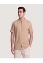 Camisa Manga Larga Con Bolsillo  Para Hombre Café Ostu de Ostu