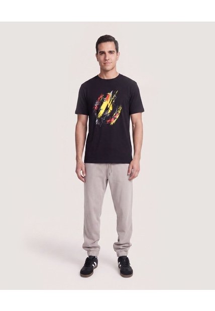 Camiseta Abstract Avengers  Para Hombre Negro Ostu