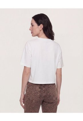 Camiseta  Para Mujer Crop Top Manga Corta Color Crudo Marca Ostu #40098233