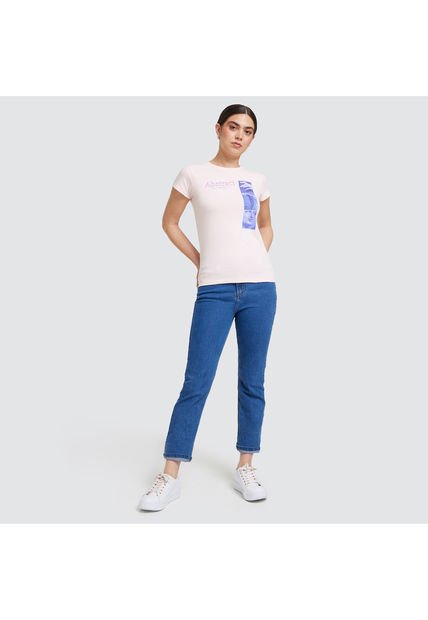 Camiseta Mujer Ostu M/C Rosa Algodón 40091374-72204