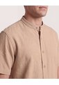 Camisa Manga Larga Con Bolsillo  Para Hombre Café Ostu de Ostu