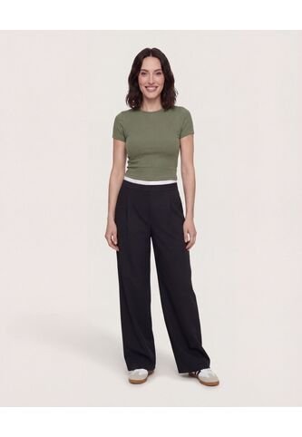 Camiseta  Para Mujer Crop Top Manga Corta Color Verde Marca Ostu #40098218 Ostu