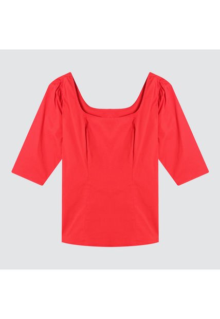 Blusa Mujer Ostu M/C Rojo Algodón 40120674-3490